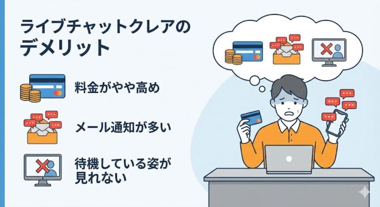 ライブチャットクレアのデメリット
