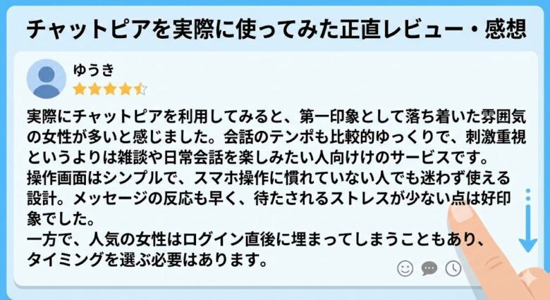 チャットピアを実際に使ってみた正直レビュー・感想