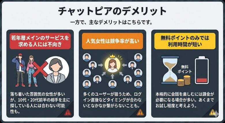 チャットピアのデメリット