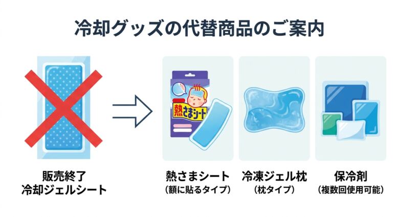 冷えピタは販売終了|代わりに使える冷却ジェルシート
