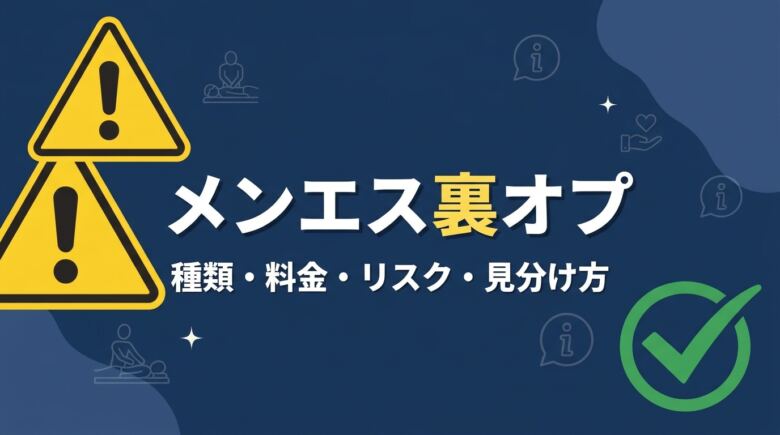 メンエスの裏オプとは?種類・料金相場・リスク・見分け方を徹底解説
