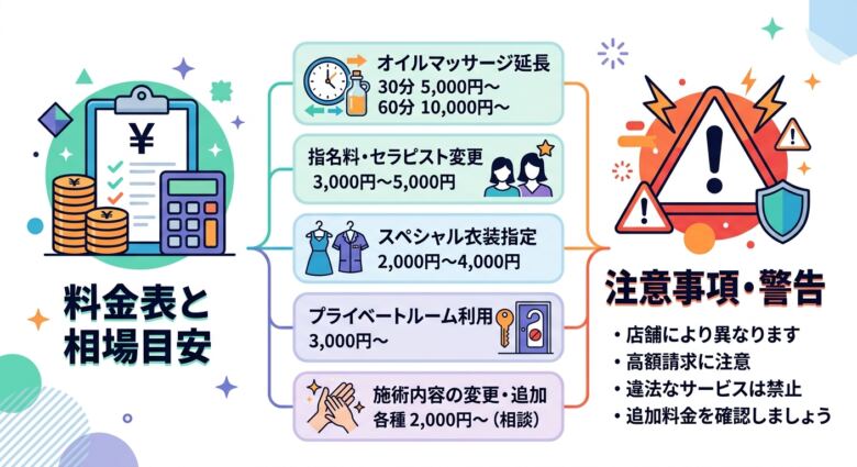 メンエスの裏オプで提供される主な内容と種類