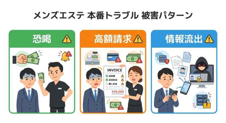 メンズエステの本番トラブルで多い被害パターン