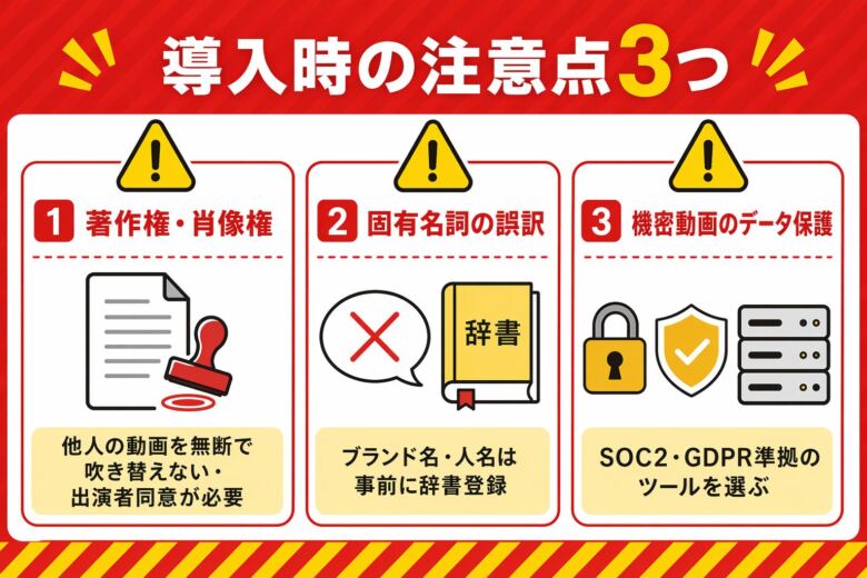 AI吹き替えツール導入時の注意点3つ