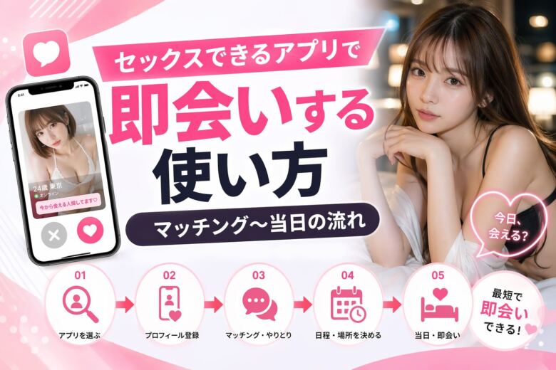 セックスできるアプリで即会いする使い方|マッチング〜当日の流れ