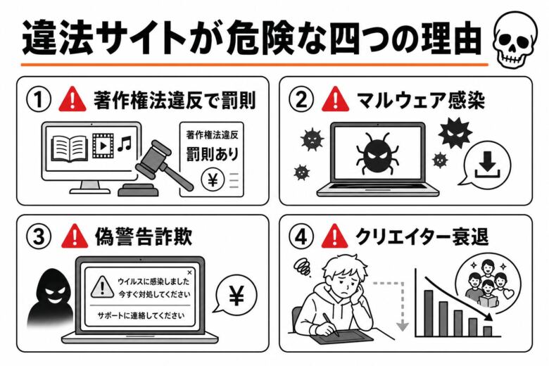 違法な海賊版サイト(hitomi.la等)が危険な4つの理由