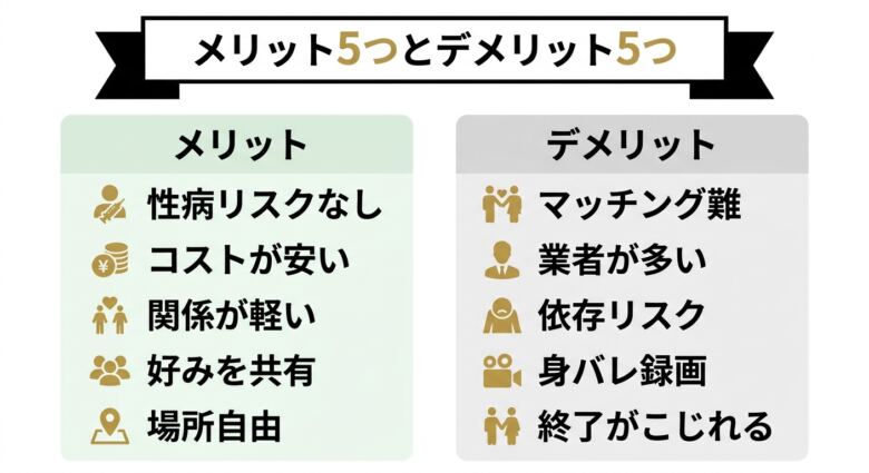 オナ友のメリット5つとデメリット5つの比較