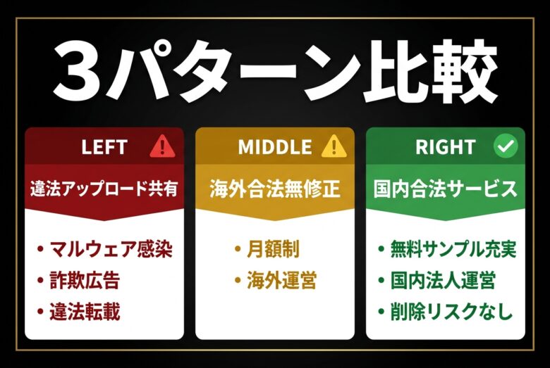 流出無修正動画を観られる3パターンの比較