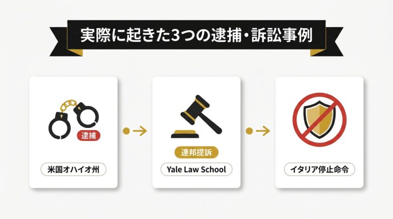 clothoff.ioで実際に起きた3つの逮捕・訴訟事例