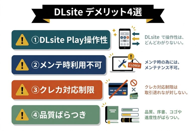 DLsiteの悪い口コミから分かるデメリット4選