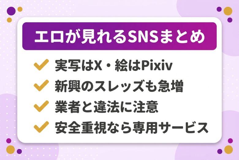 エロ垢が多いSNSのまとめのチェックリスト図解
