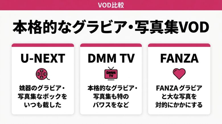 本格的なグラビア・写真集を観られるおすすめVOD