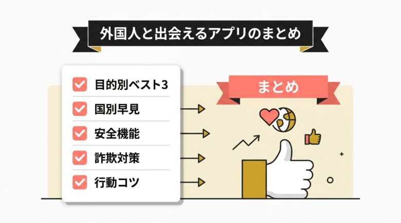 外国人と出会えるアプリのまとめチェックリスト
