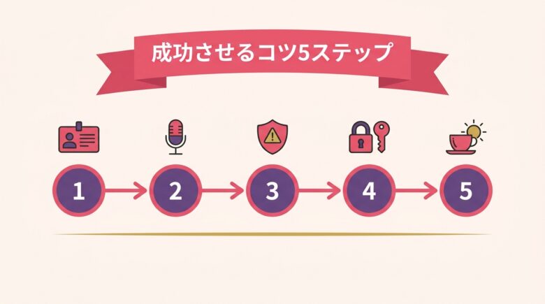 ゲーム出会いを成功させるコツ5つのステップ図解