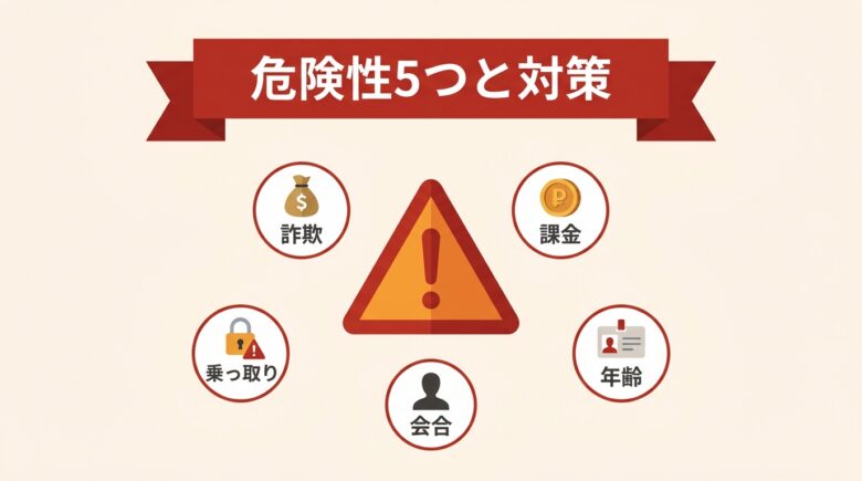 ゲーム出会いアプリの危険性5つと対策を解説する図解