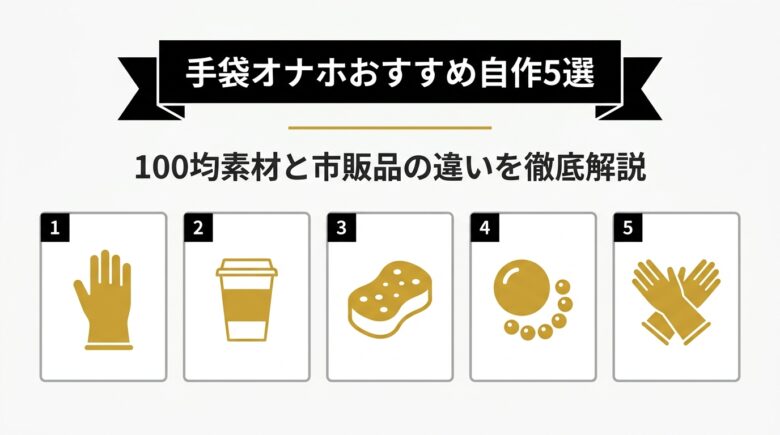 手袋オナホおすすめ自作5選 100均素材と市販品の違い