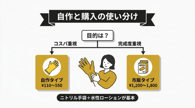 手袋オナホの自作と購入の使い分けまとめ
