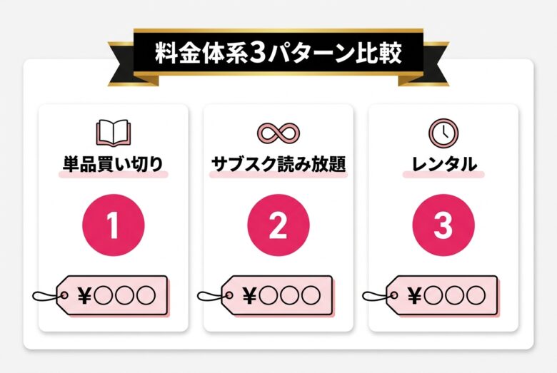 エロ漫画サイトの料金体系3パターン徹底比較