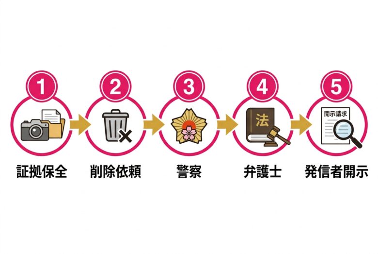 NudeAI被害時の5ステップ対処フロー
