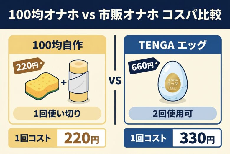 100均オナホと500円市販オナホのコスパ比較