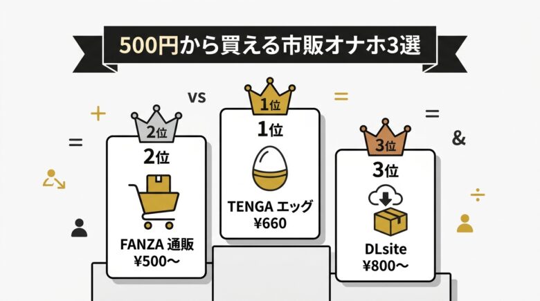 代用より安全な500円から買える市販オナホ3選