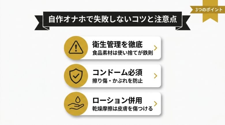 自作オナホで失敗しないコツと注意点