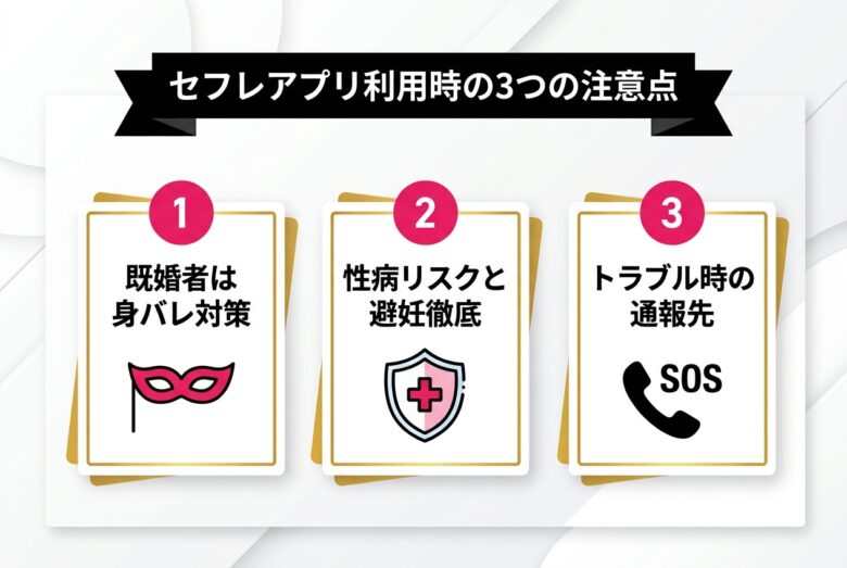 セフレアプリ利用時の3つの注意点