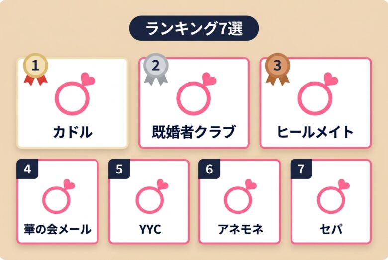 既婚者向け出会いアプリおすすめ7選ランキング