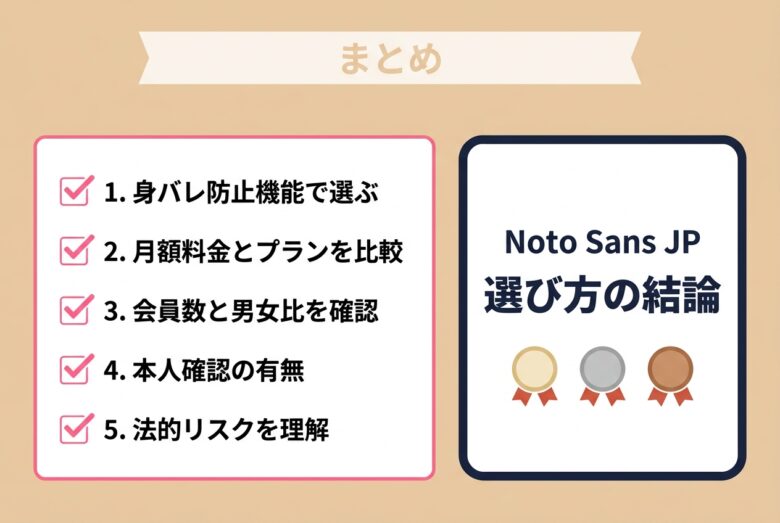 既婚者向け出会いアプリ選び方まとめ