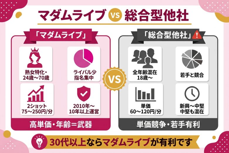 マダムライブとは?運営会社と他社との違い