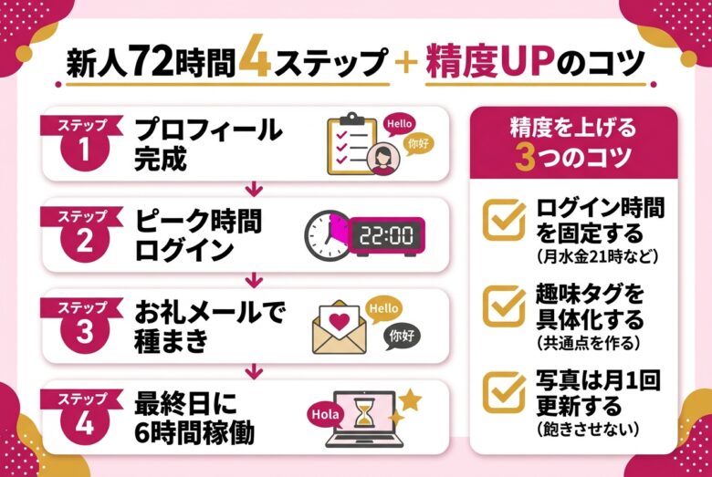 マダムライブで稼ぐコツ【新人72時間ボーナスを活かす】