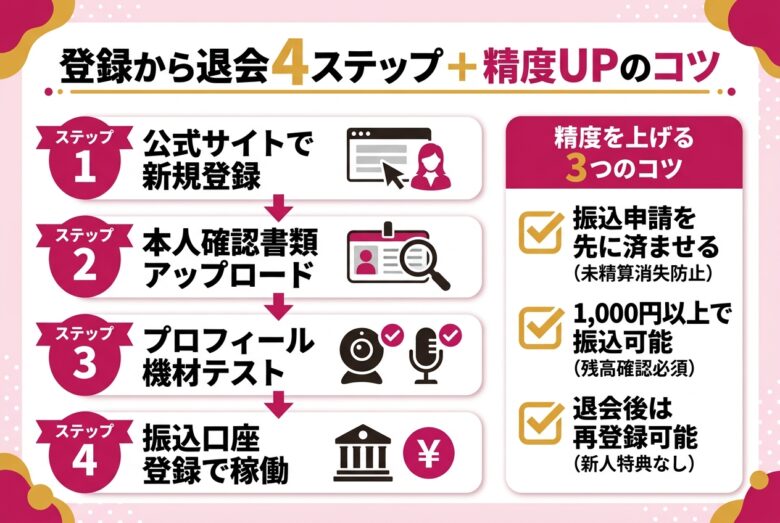 マダムライブの登録方法と退会方法
