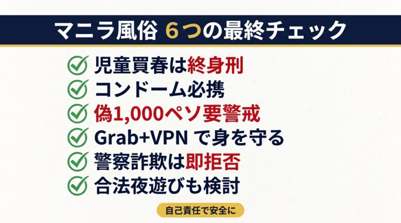 マニラ風俗のまとめ 安全対策チェックリスト