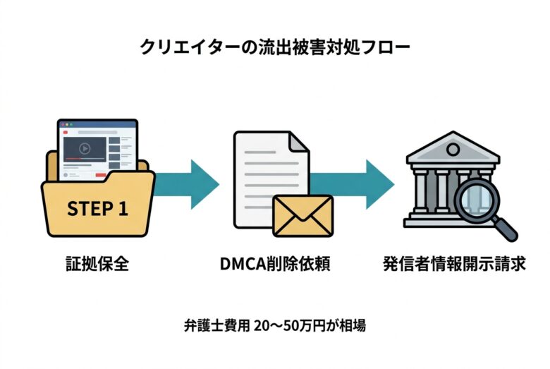 クリエイターのMyFans流出被害対処フロー(証拠保全からDMCA削除依頼)