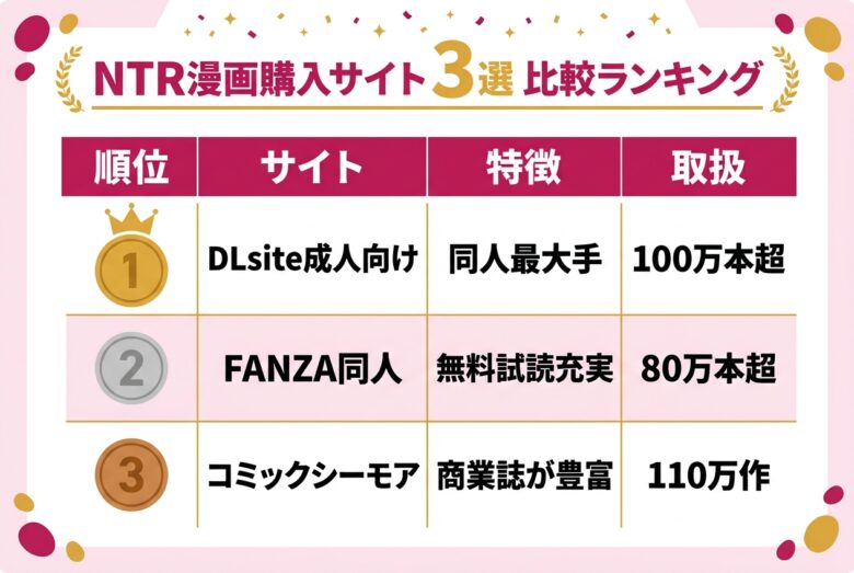 NTR漫画が買えるおすすめサイト3選