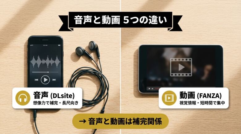 オナサポ動画と音声の違いと使い分け
