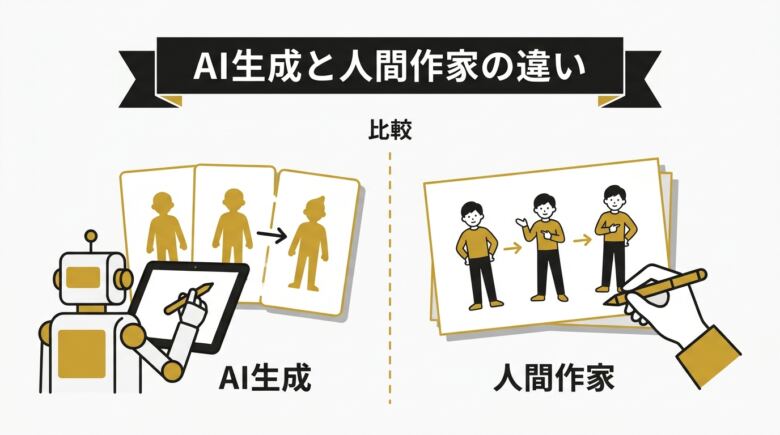 AI生成エロ漫画と人気作家の作品の違い