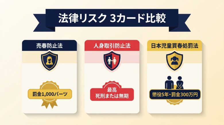 タイ売春防止法と日本人の国外犯処罰 3カード比較