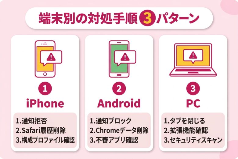 txxxを開いてしまった時の端末別対処手順