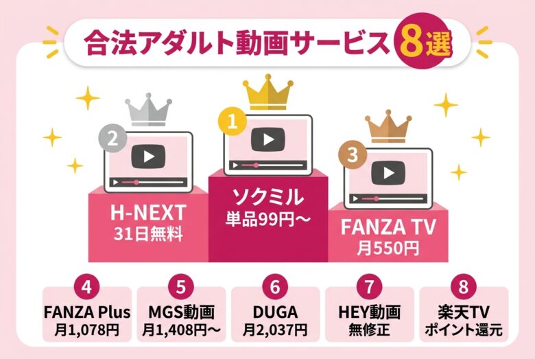 合法アダルト動画サービスおすすめ8選ランキング