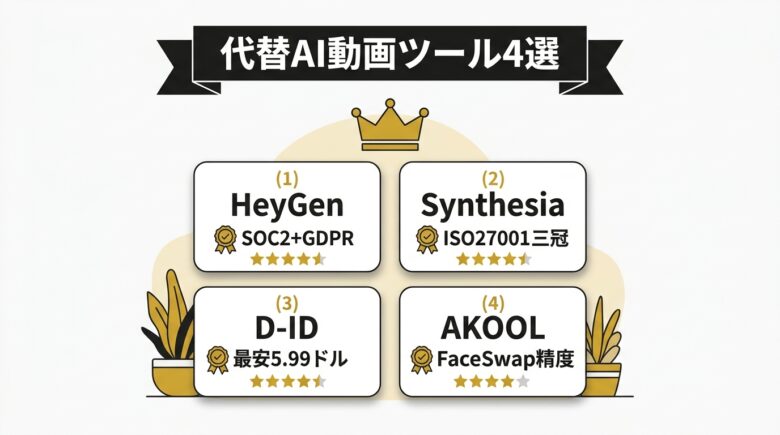 Vidnoz AIの代替AI動画ツール4選