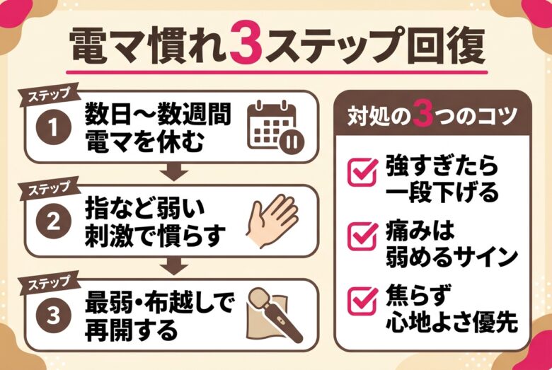 電マ慣れでイけない時の回復ステップ