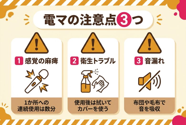 電マ使用の注意点とリスク