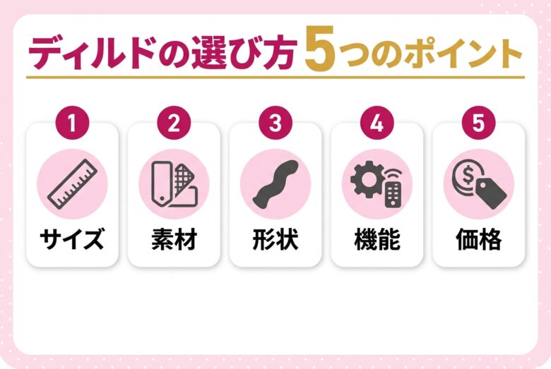 ディルドの選び方5つのポイント図解