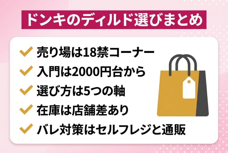ドンキのディルド選びまとめチェックリスト図解