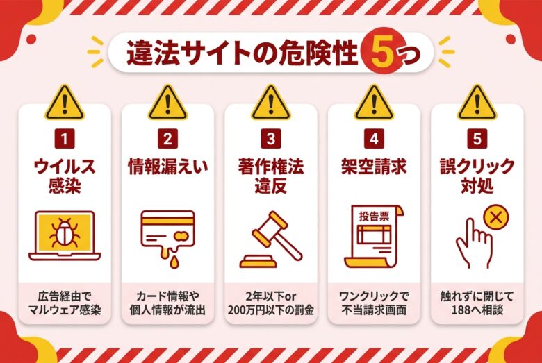 erocoolなど違法サイトを利用する5つの危険性