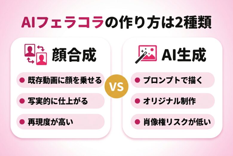 フェラコラをAIで作る2つの方法の比較