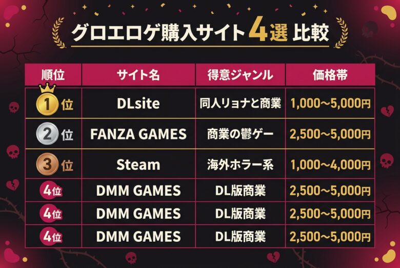 グロいエロゲを安全に買えるおすすめサイト4選