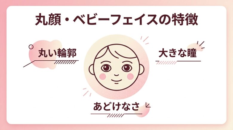 丸顔ベビーフェイスの特徴図解