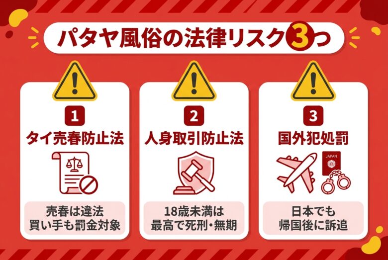 パタヤ風俗の法律リスク3つ